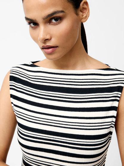 Sasia Rib Stripe Sleeveless Dress