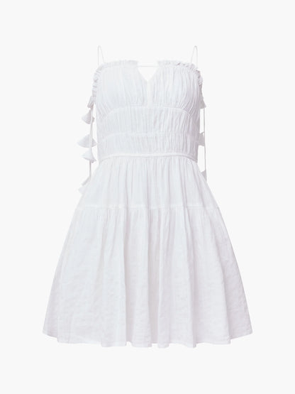 Amra Cotton Gathered Mini Dress