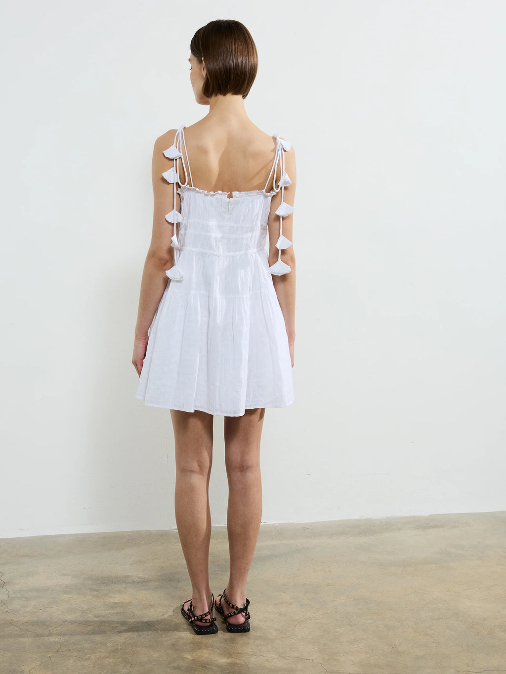 Amra Cotton Gathered Mini Dress