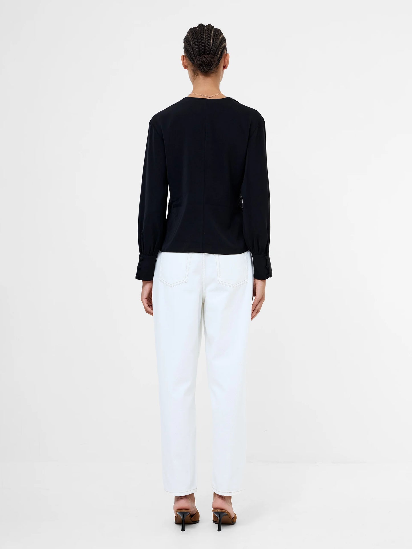 Laurel Crepe Wrap Peplum Top