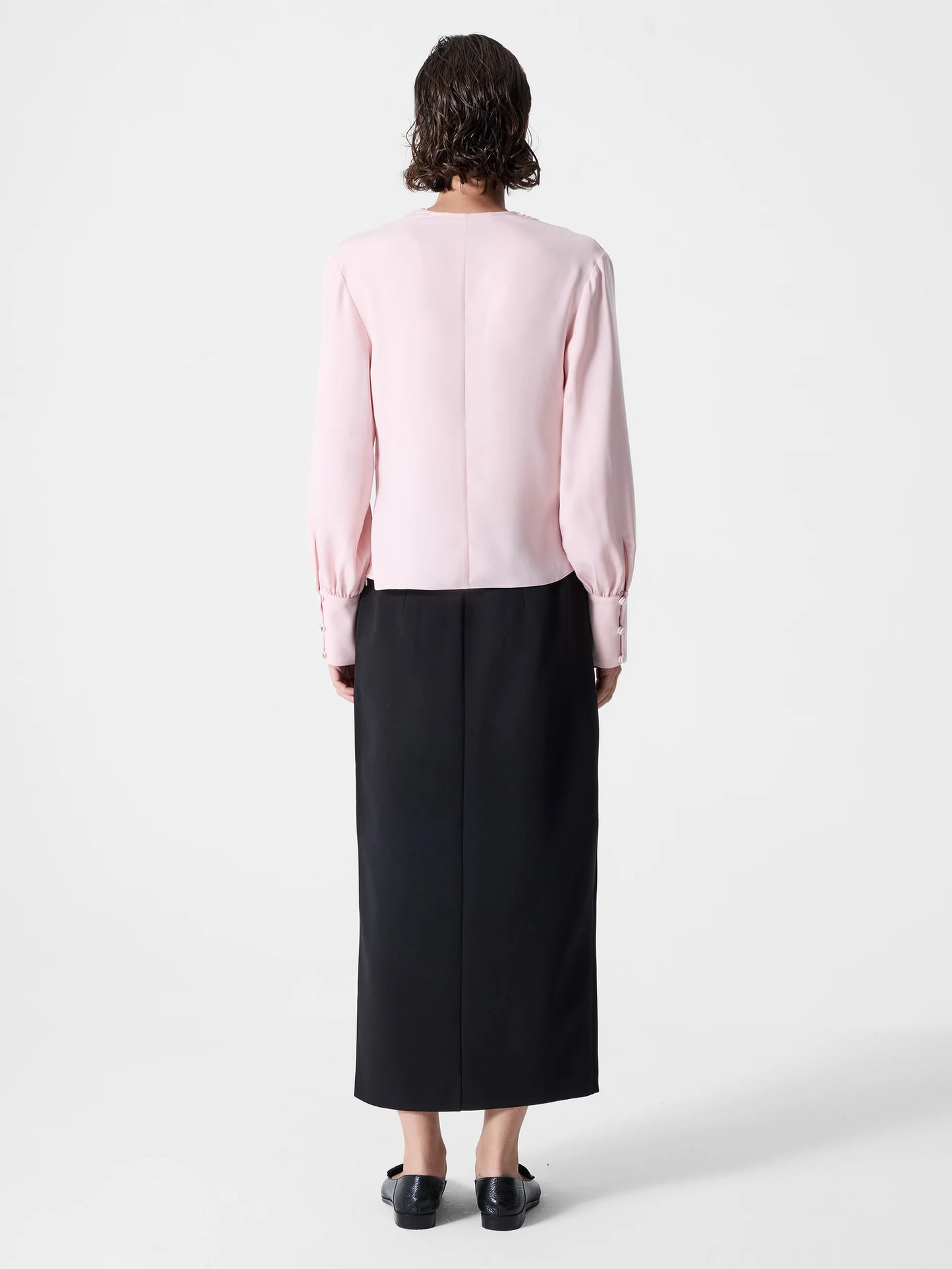 Laurel Crepe Wrap Peplum Top