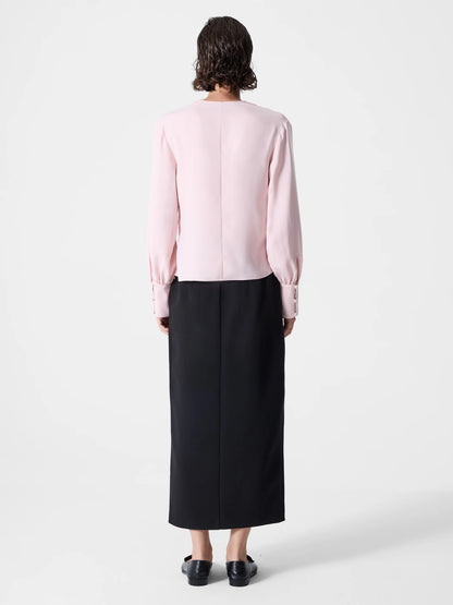 Laurel Crepe Wrap Peplum Top