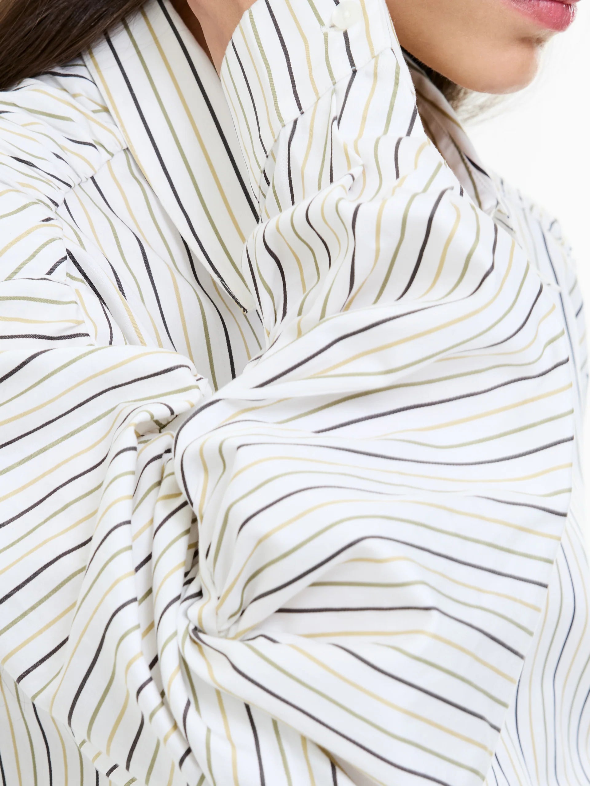 Cambria Stripe Cotton Button Down Shirt