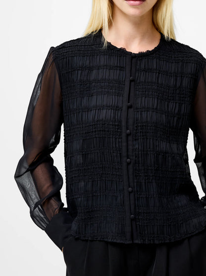 Canary Pleated Long Sleeve Shirt