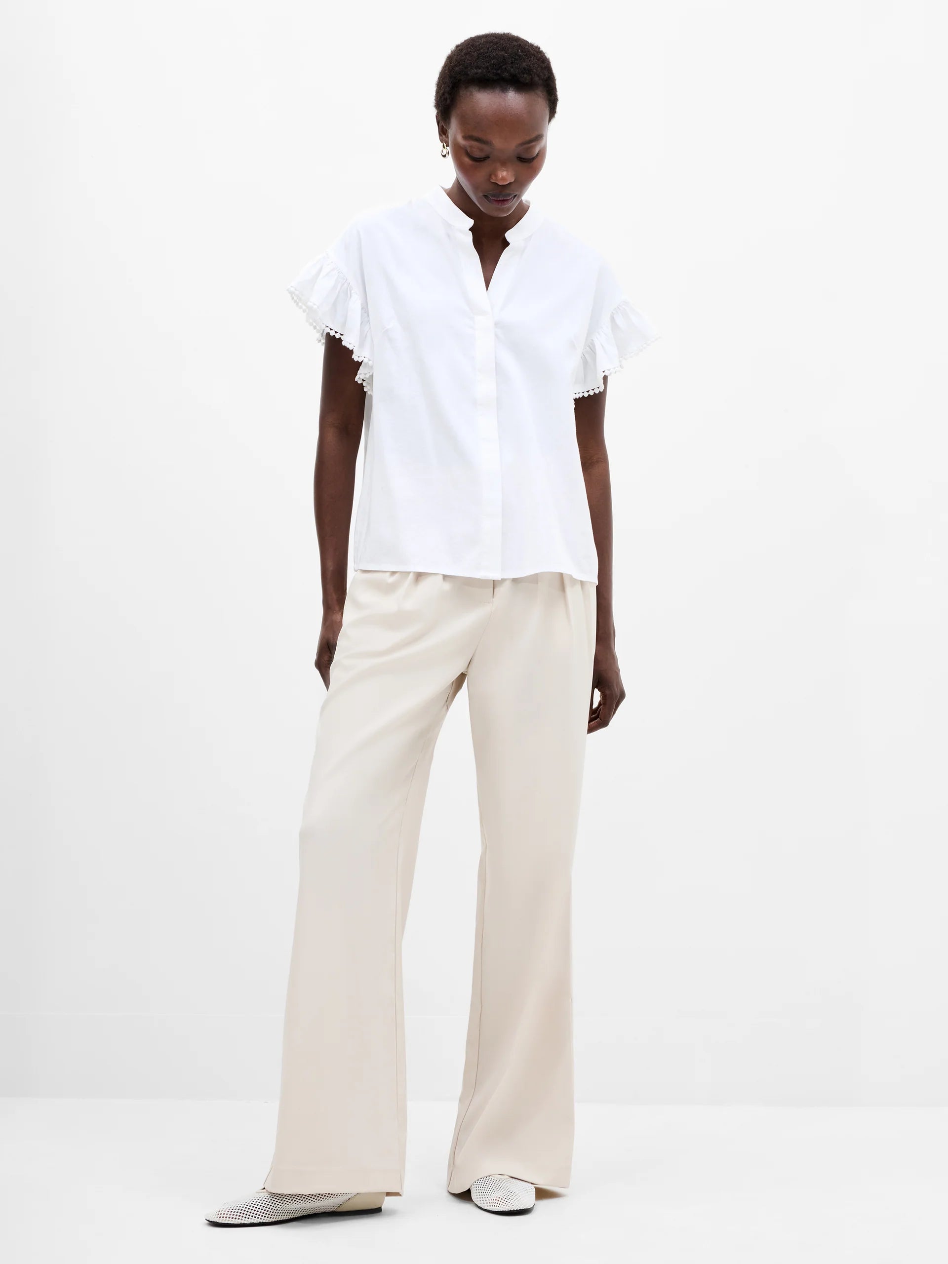 Sindey Cotton Half Placket Trim Detail Shirt