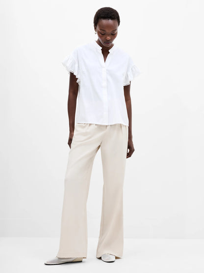 Sindey Cotton Half Placket Trim Detail Shirt