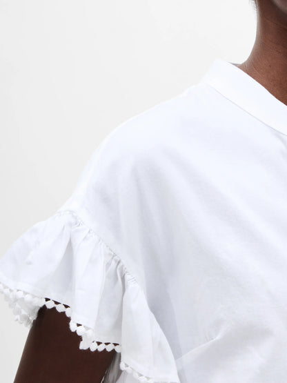 Sindey Cotton Half Placket Trim Detail Shirt