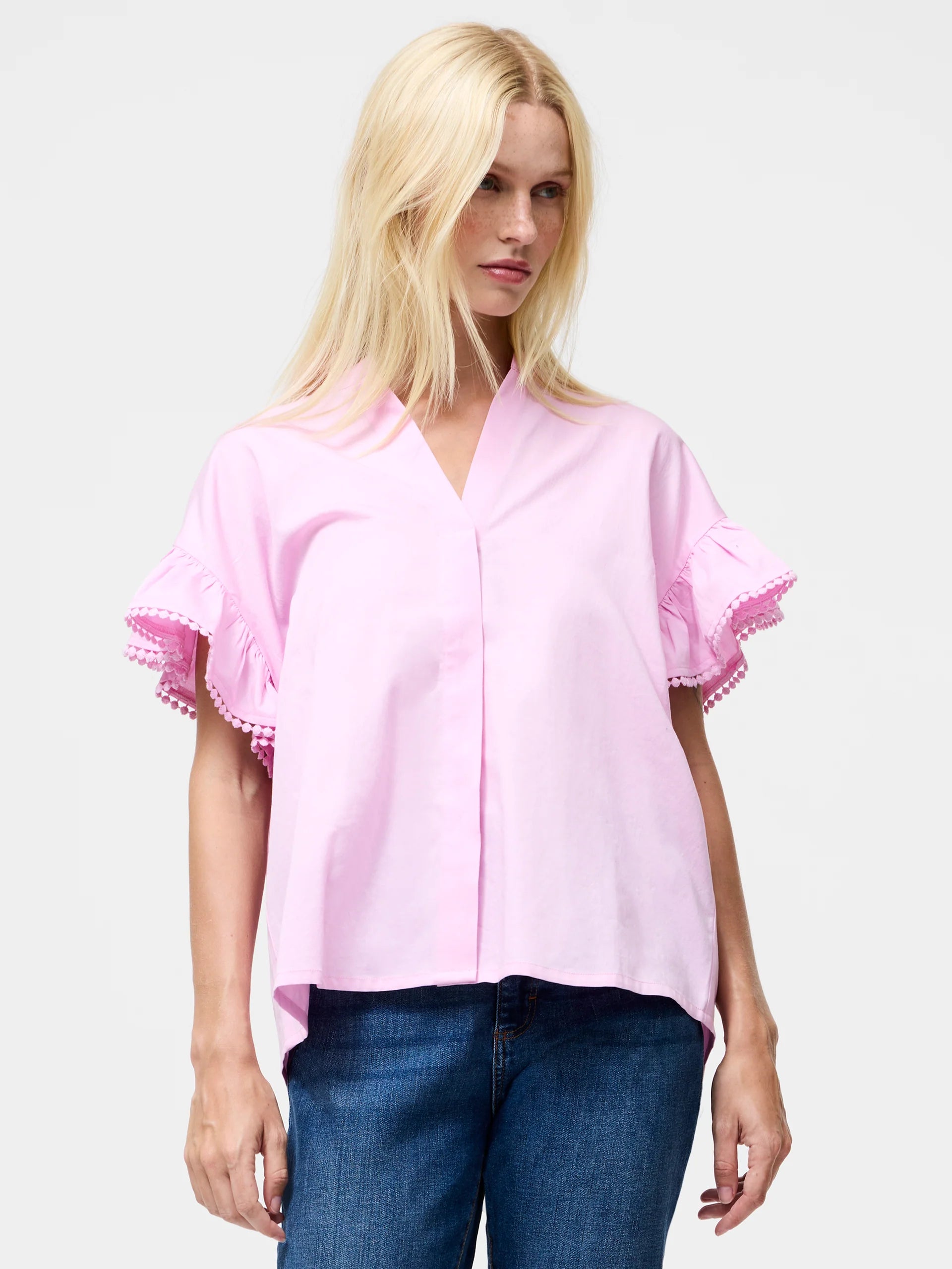 Sindey Cotton Half Placket Trim Detail Shirt