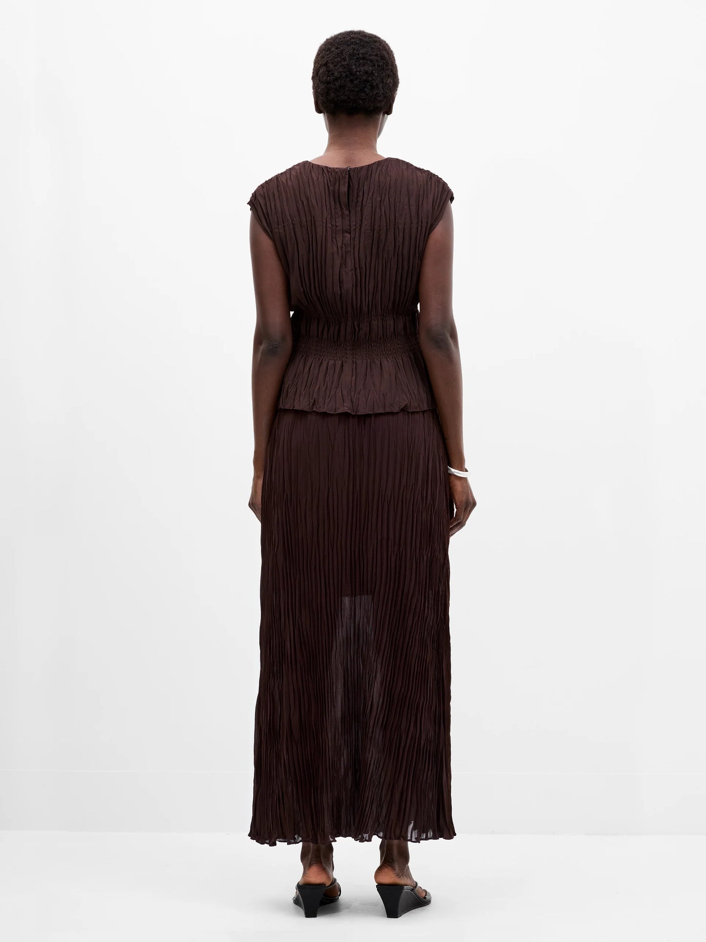 Saylor Pleated Georgette Sleeveless Top
