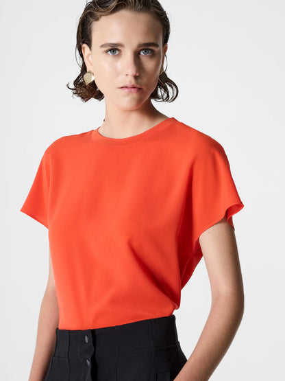 Crepe Light Crew Neck Top