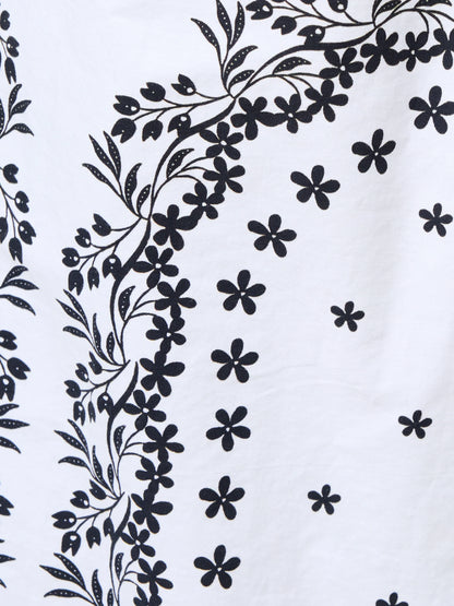 Cambria Cotton Floral Sleeve Tie Up Shirt