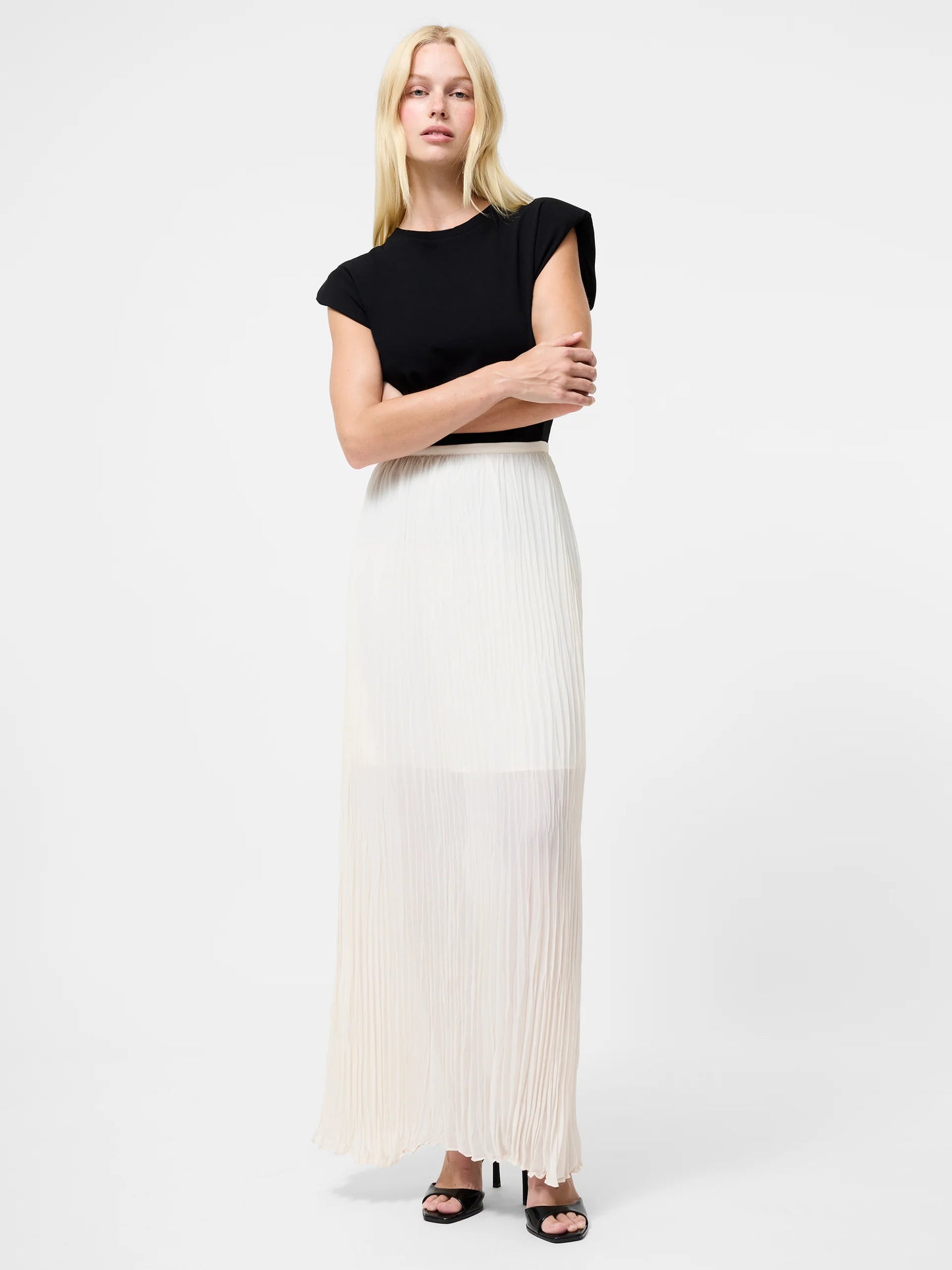 Saylor Pleated Overlay Maxi Skirt
