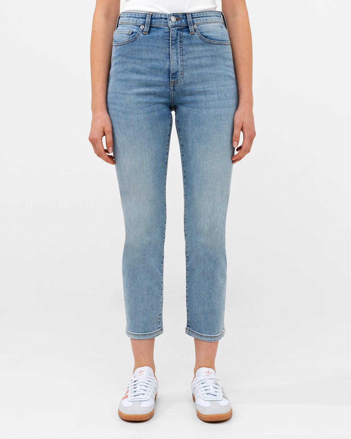 Stretch Denim Cigarette Fit Ankle Length Jeans