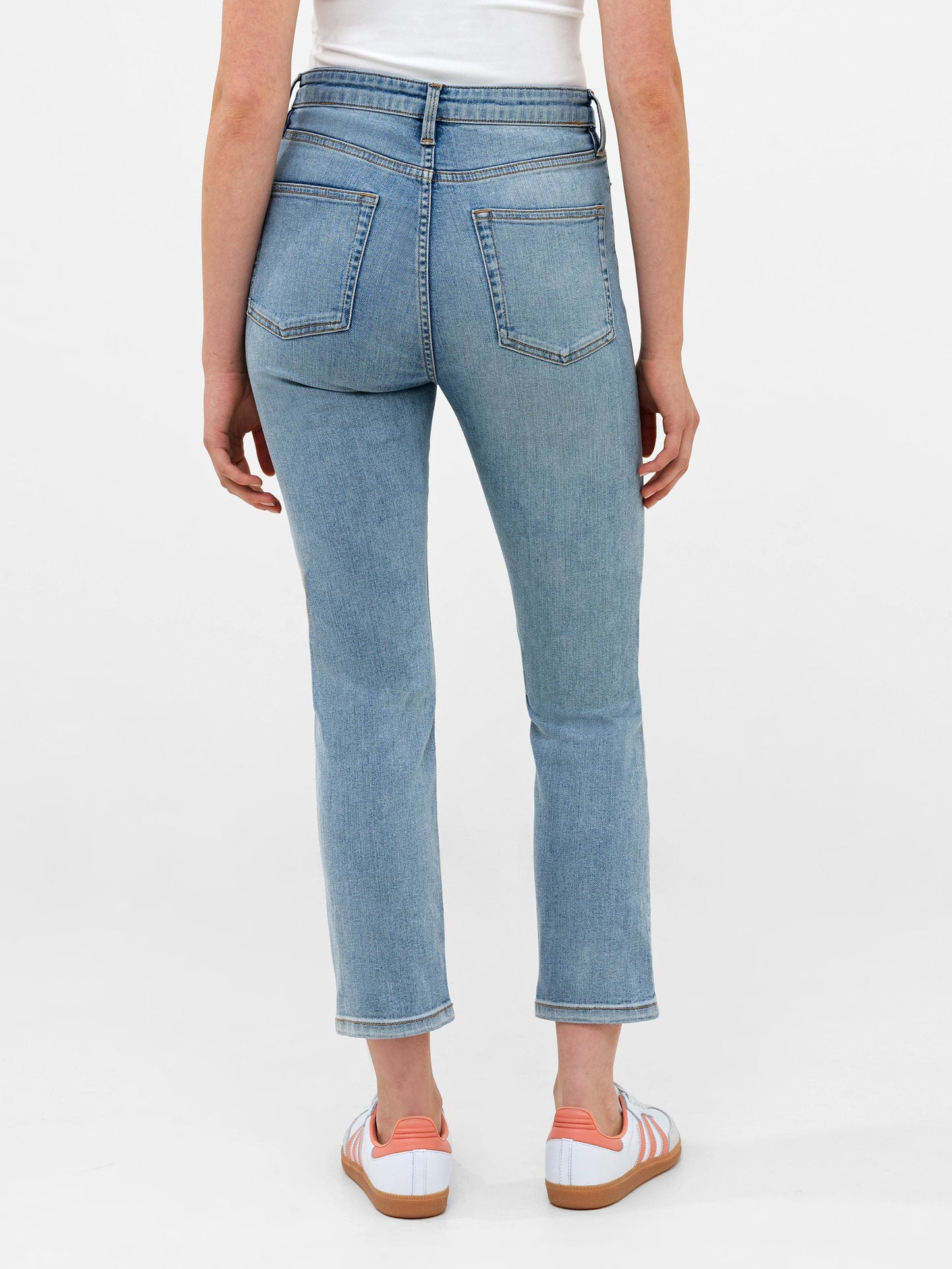 Stretch Denim Cigarette Fit Ankle Length Jeans