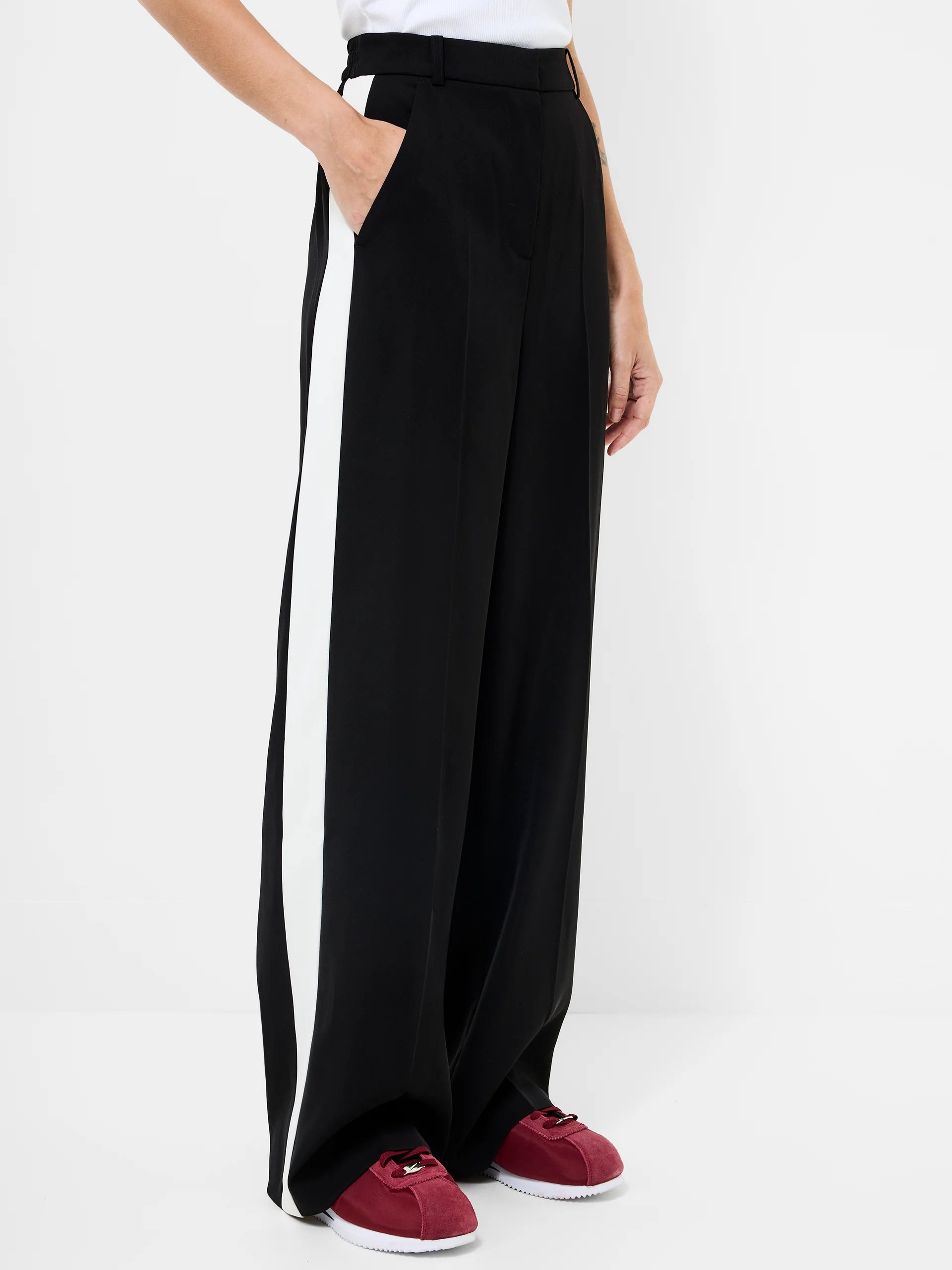 Vinnie Side Stripe Wide Leg Trousers