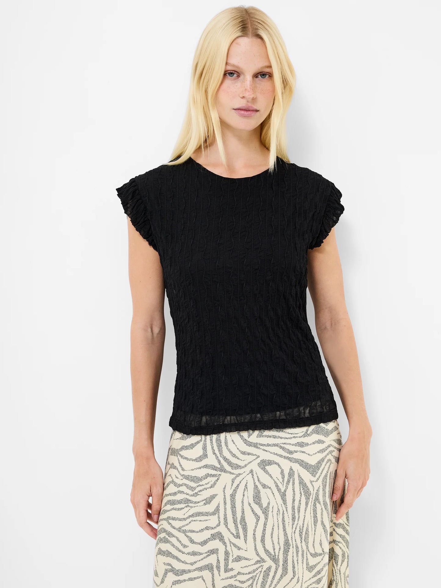 Wanda Textured Jersey Peplum Top