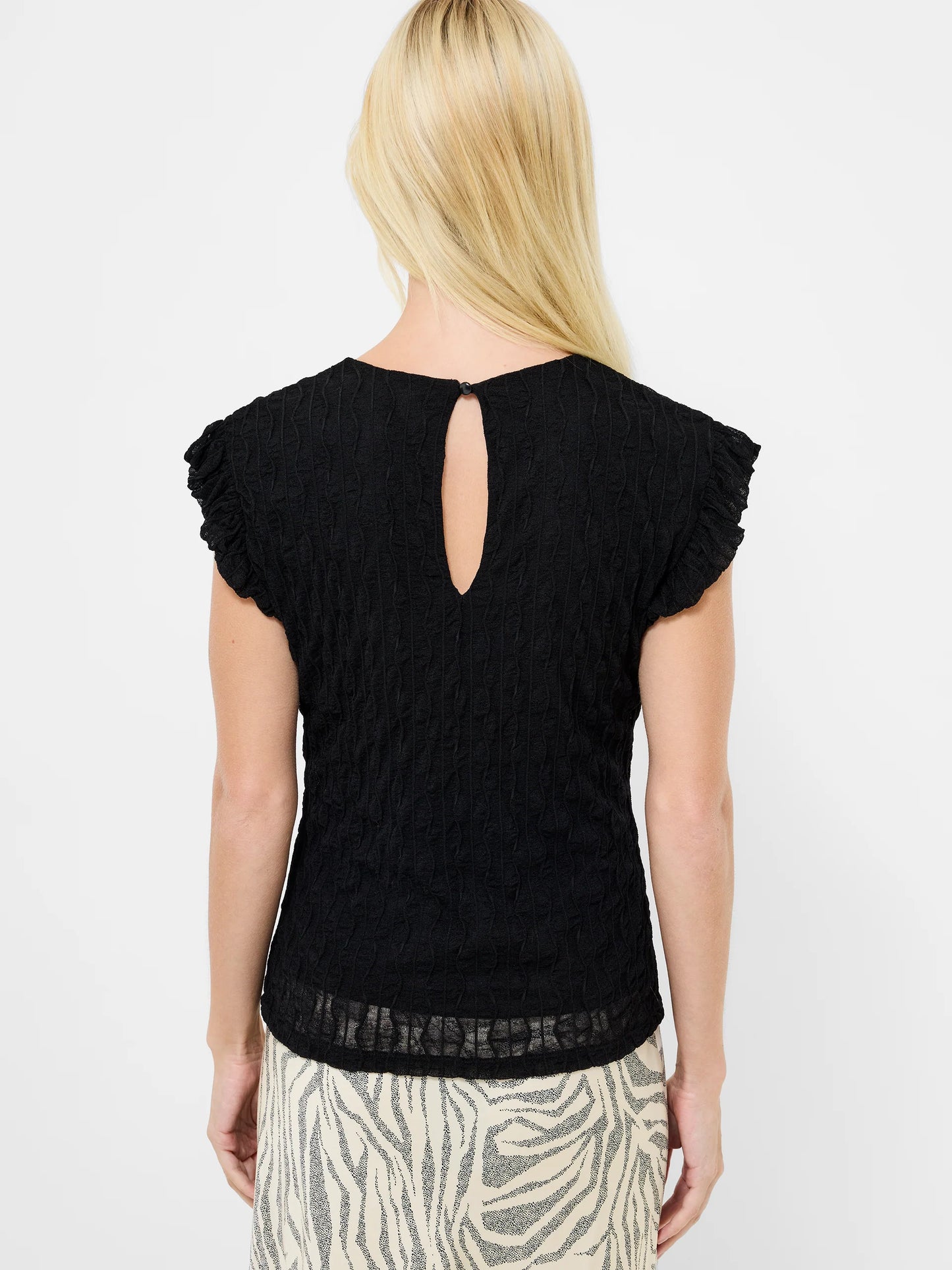 Wanda Textured Jersey Peplum Top