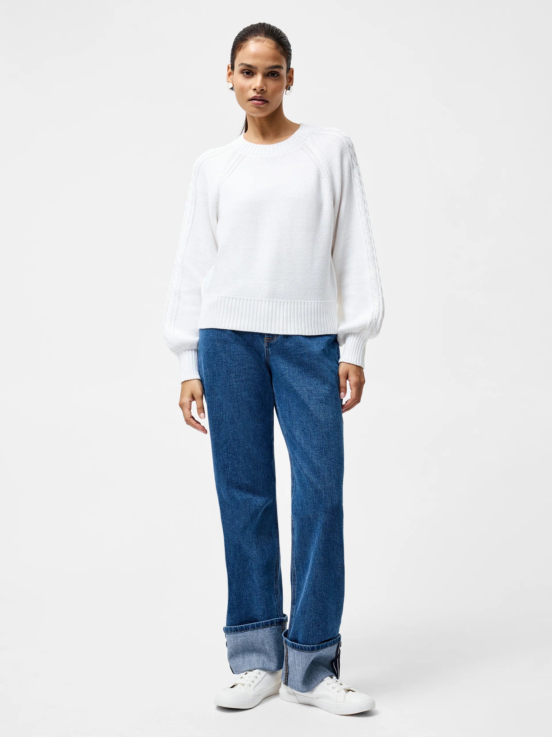 Lily Cable Knit Balloon Sleeve Jumper