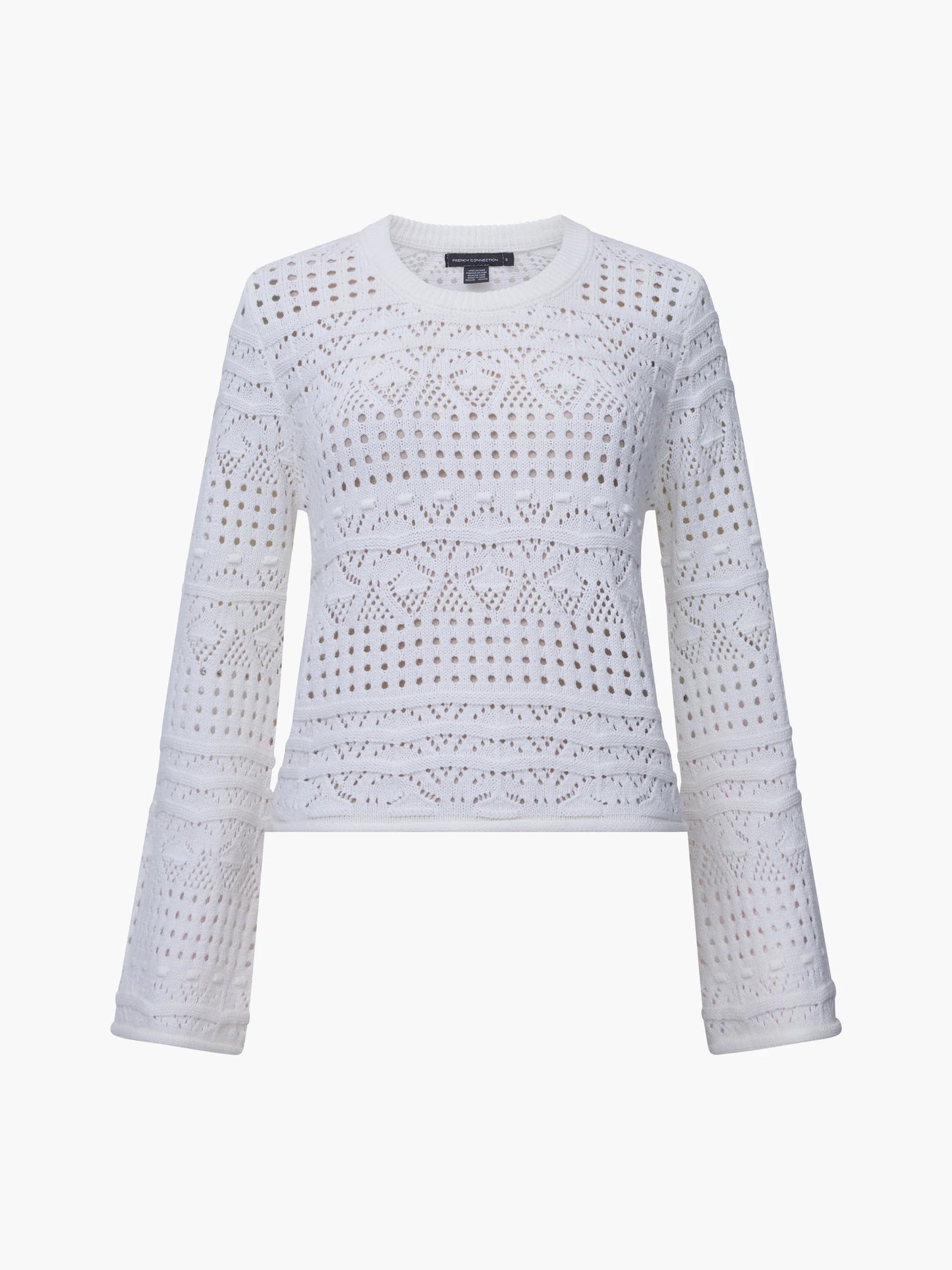 Long Sleeve Crochet Bobble Knit Jumper