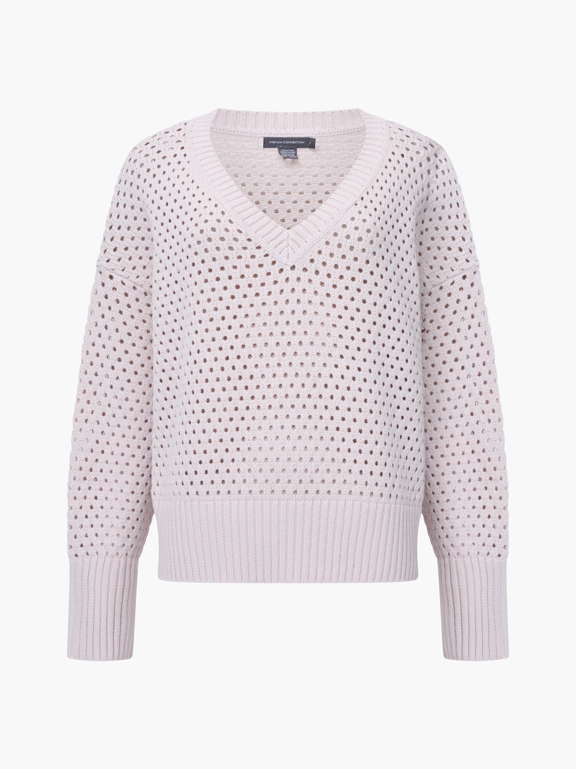 Crochet Knit V Neck Sweater