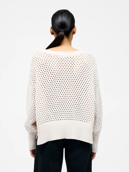 Crochet Knit V Neck Sweater