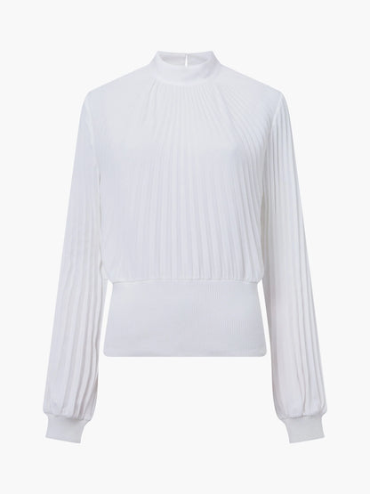 Levy Balloon Sleeve Pleated Top