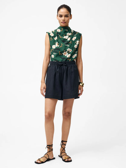 Clare Linen Blend Tie Shorts